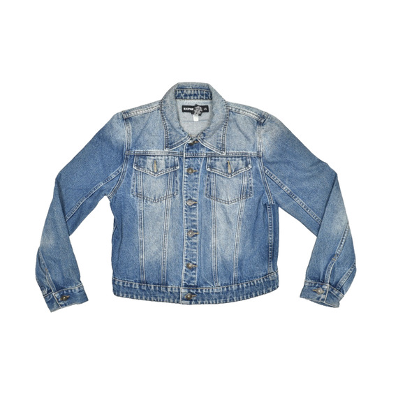 EXPRESS JEANS Women's Regular Size L Vintage Denim Jacket Blue - Picture 1 of 8